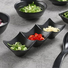 3-compartment Dipping Sauce Dish – Bpa-free Plastic Condiment Server For Hot Pot, Sushi, Appetizers – Microwave & Dishwasher Safe
